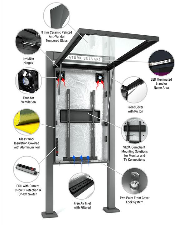 Actual product image DSS Outdoor Stele Portrait, 55" screen, black