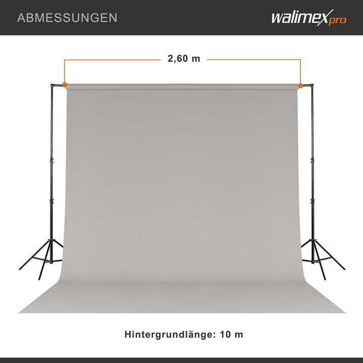 Produktbild Walimex pro Hintergrundkarton 2,60x10m light grey Fotohintergrund Backdrop Fotostudio (260 cm)