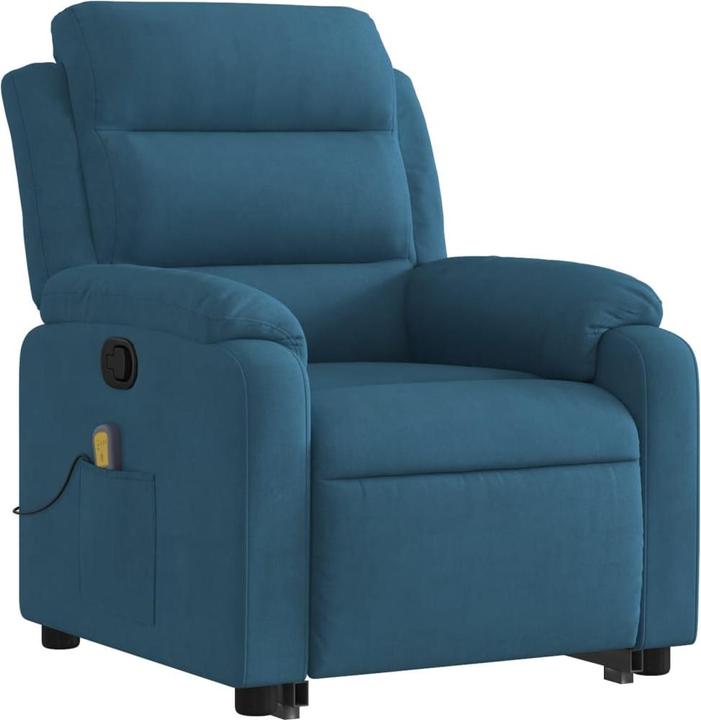 Immagine prodotto VidaXL Poltrona massaggiante con supporto stand-up Poltrona TV Poltrona relax in velluto blu