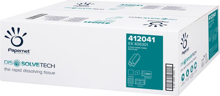 Produktbild Papernet Papierhandtücher Werra 5000 Blatt natur 20,3x24 cm Z-Falz, Z-Interfold, 1 lagig, DISSOLVE TECH (250 x)