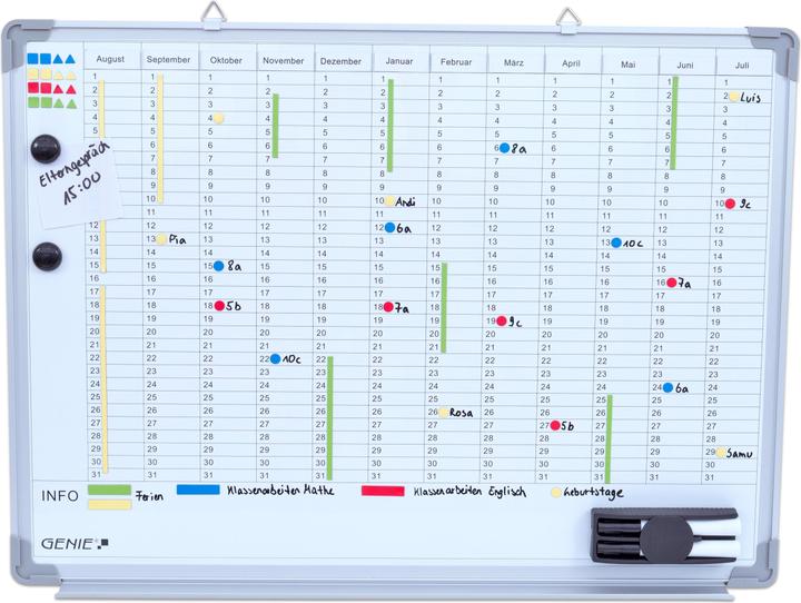 Actual product image Genie Year Planner-Writable Magnetic Board (77 x 56 cm)