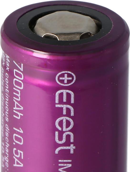 Actual product image Efest Battery Purple IMR18350 (plus pole flat) (1 pcs., 18350, 700 mAh)