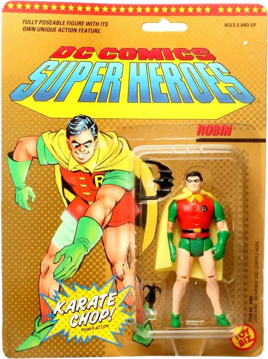 Actual product image ToyBiz Batman DC Comics Super Heroes Karate Chop Robin Action Figure