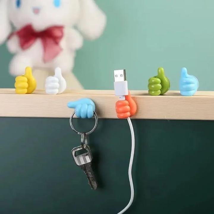 Image du produit PhoneLook Organisateur de câbles en silicone amusant Thumbs-Up pour les câbles de chargement, les clés, etc