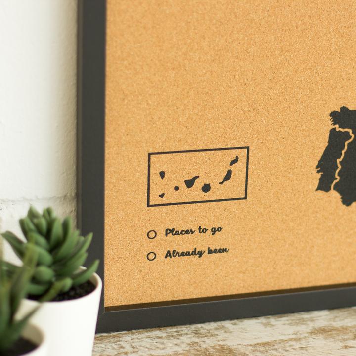 Produktbild Miss wood Woody Map Europakarte - Europa - L - in schwarz - schwarzer Rahmen (Pinnwand, 60 x 45 cm)