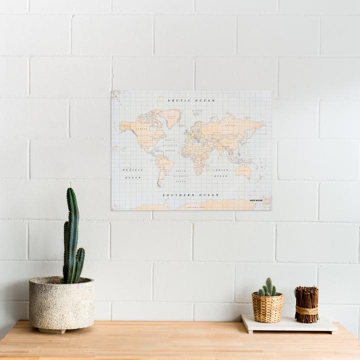 Produktbild Miss wood Woody Map Weltkarte - Watercolor - L - Vintage (Pinnwand, Weltkarte, 60 x 45 cm)