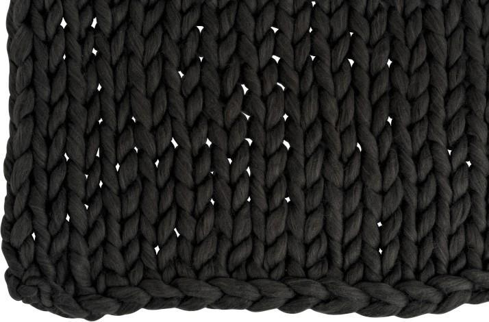Image du produit J-Line Couverture en grosse maille Cozy 127x152 cm - Anthracite (127 x 152 cm)
