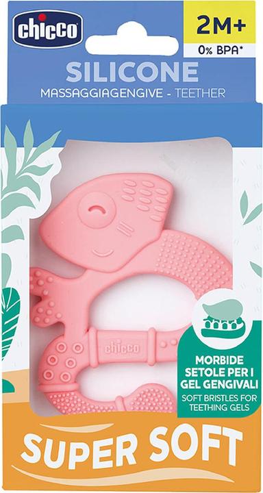 Actual product image Chicco Bite ring with soft bristles - EIDECHSE PINK, - 2m+