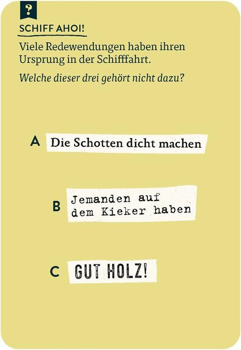 Actual product image The big quiz of idioms & proverbs (German)