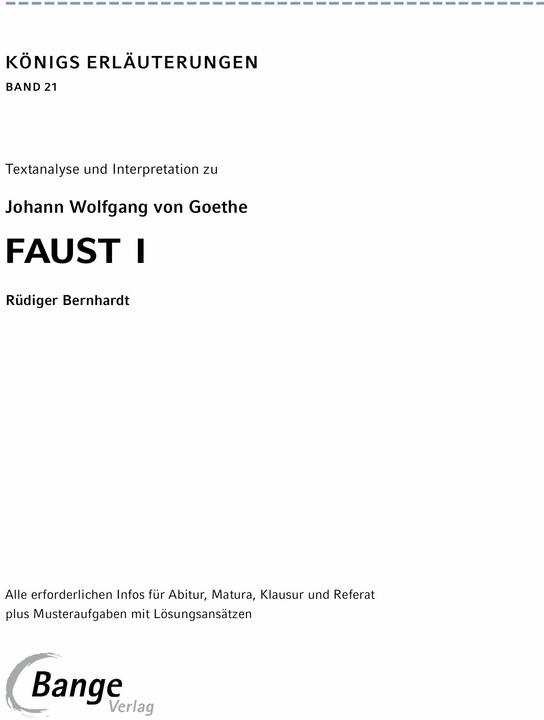 Produktbild Faust I von Johann Wolfgang von Goethe - Textanalyse und Interpretation (Deutsch, Johann Wolfgang von Goethe, Rüdiger Bernhardt, 2024)