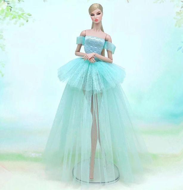 Image du produit Hermex Robe de mariée Mode pour poupées Barbie Robes Accessoires Turquoise