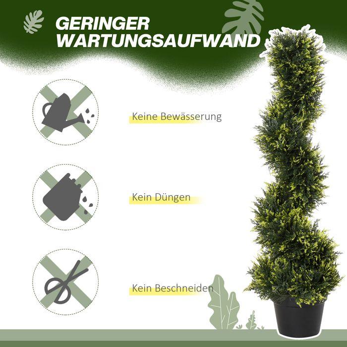 Immagine prodotto Swisshandel24 2er Set künstliche Zedernbaum gross 90 cm Kunstpflanze für Wohnzimmer Büro (90 cm)