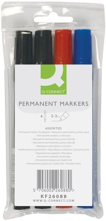 Produktbild Q-Connect Permanent Marker mit Rundspitze (Mehrfarbig, 2 mm, 1 x)
