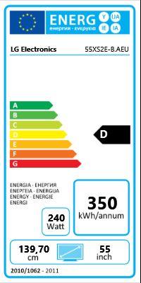 Energy Label LG 55XS2E-B (1920 x 1080 pixels, 55")