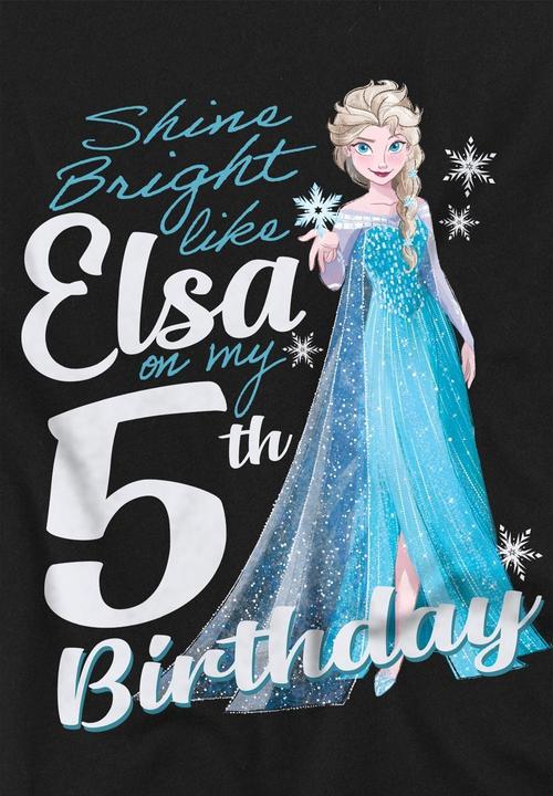 Actual product image Disney Frozen Childrens/Kids Bright Like Elsa 5th Birthday T-Shirt (116)