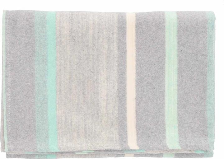 Actual product image Casativo Cuddly blanket striped made of 80% cotton and 20% polyester, green, 120 x 160 cm (120 x 160 cm)