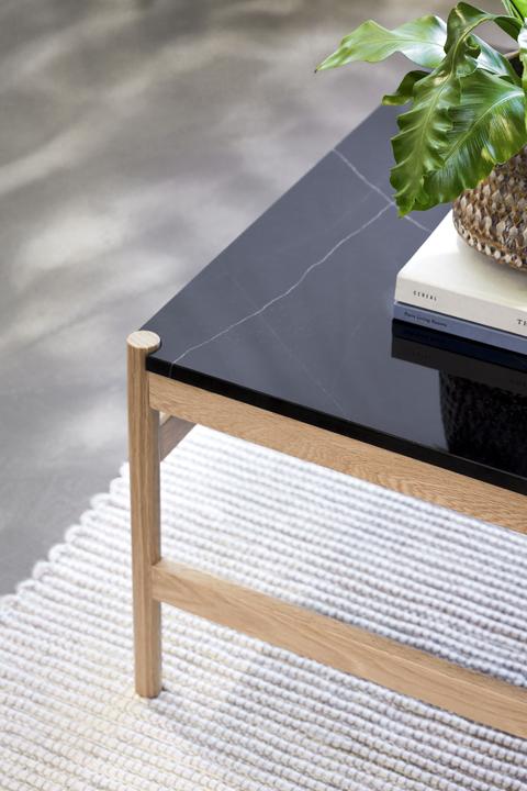 Image du produit Hübsch Table basse Raw Noir/Naturel (80 x 80 x 45 cm)