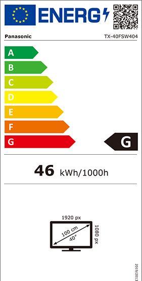 Energie-Label Panasonic Tx-40fsw404 (40", LCD, Full HD, 2018)