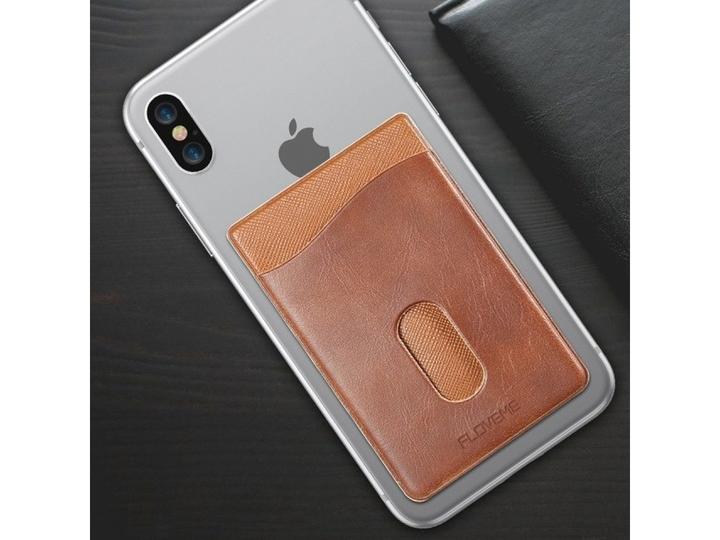 Actual product image Floveme Card holder leather sleeve self-adhesive for smartphones (Universal)