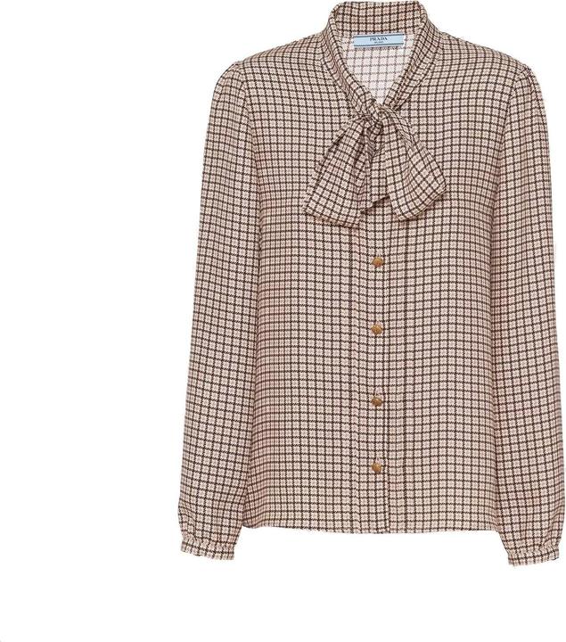 Prada Pied De Poule Silk Shirt (42)