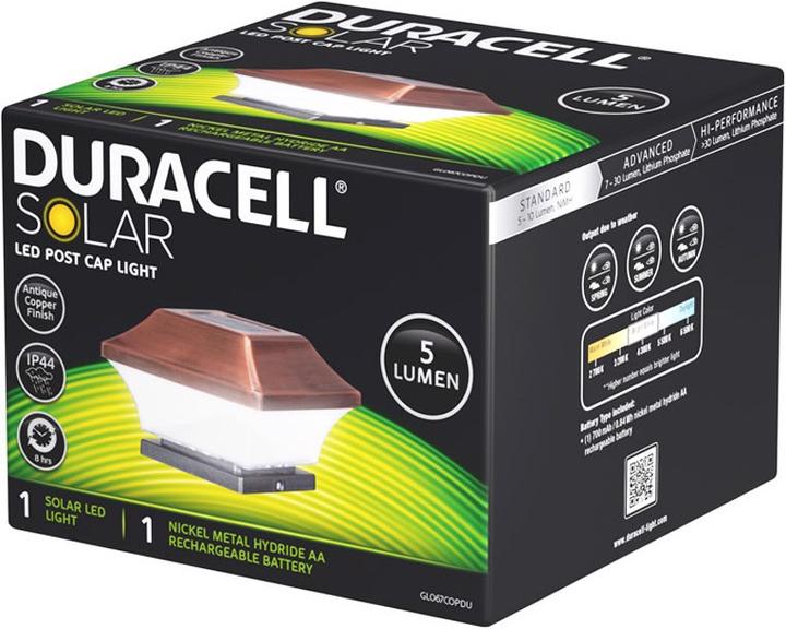 Produktbild Duracell Zaunpfostenleuchte Solar LED Leuchte