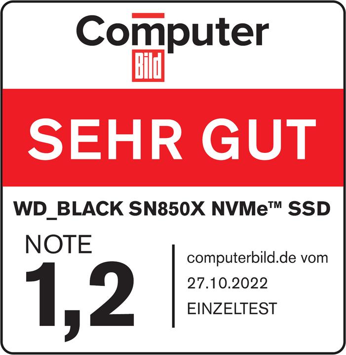 Produktbild WD Black SN850X mit Heatsink (2000 GB, M.2 2280)