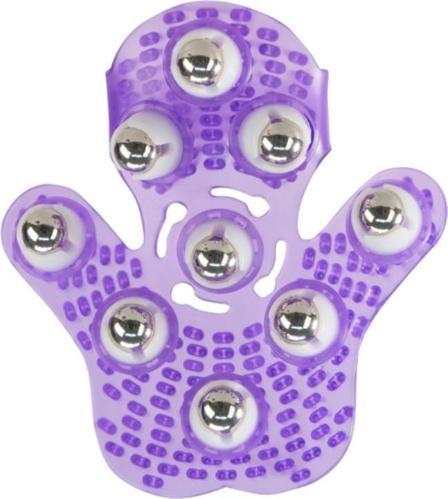Actual product image PowerBullet Roller Balls Massage Glove Purple