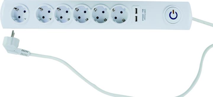 Produktbild REV Ritter Steckdosenleiste 6-fach 1,4m inkl. 2x USB AL (6 x)