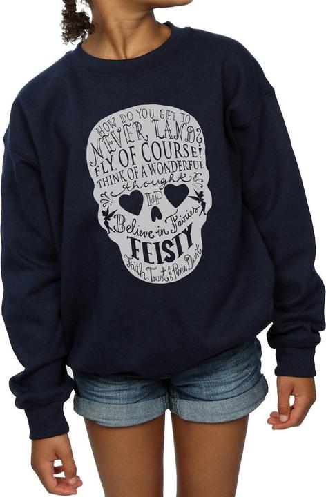 Actual product image Disney Girls Tinker Bell Skull Sweatshirt (140, 146)