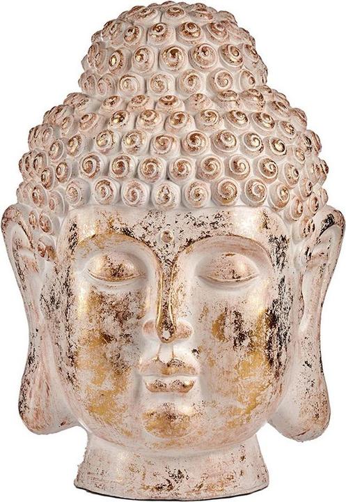 Ibergarden grande testa di buddha in poliresina bianca e o