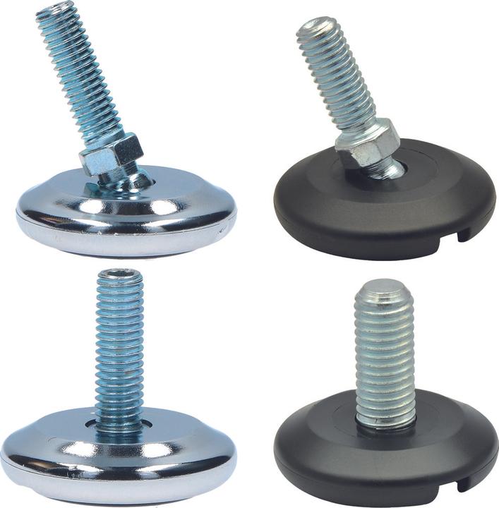 Image du produit Werkstarck Pied régl. à plat. fixe chromé, M10x25 (1 pièce(s))