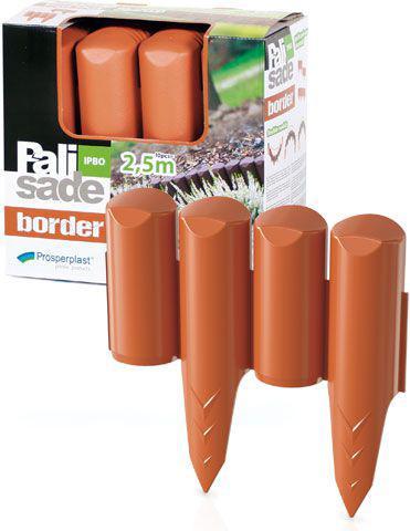 Prosperplast 2,5 m Rasen Kunststoff Grenze Rand, in terracotta Farbe (250 cm)
