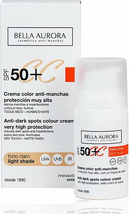 Produktbild Bella Aurora CC CREAM anti-manchas tono claro SPF50+ 30 ml (Sonnencreme, SPF 50+, 30 ml, 70 g)