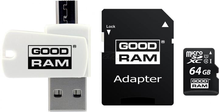 Produktbild Goodram All in one M1A4-0640R12 memory card 64 GB MicroSDXC Class 10 UHS-I+ The - Extend (64 GB, microSDXC, U1, UHS-I)