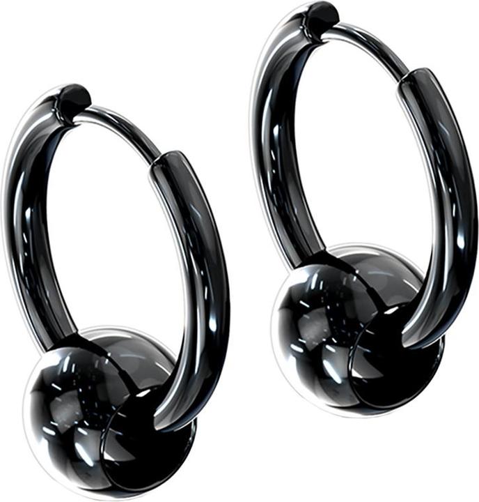 Immagine prodotto Star Piercing Orecchino nero con ciondolo a sfera (Acciaio chirurgico 316L, senza ottone)