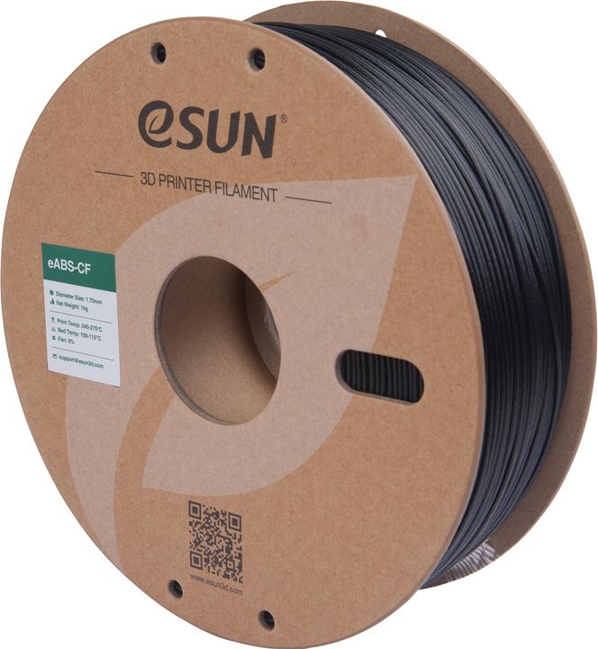 Produktbild eSUN EABS-CF 1,75mm BLACK 1kg (ABS, 1.75 mm, 1000 g, Schwarz)