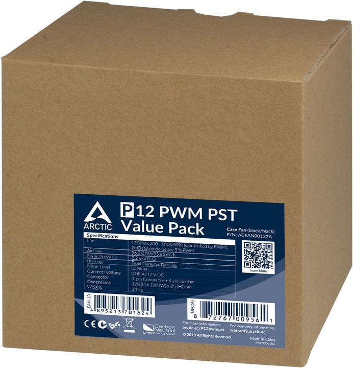 Immagine prodotto Arctic P12 PWM PST Value Pack (120 mm, 5 x)