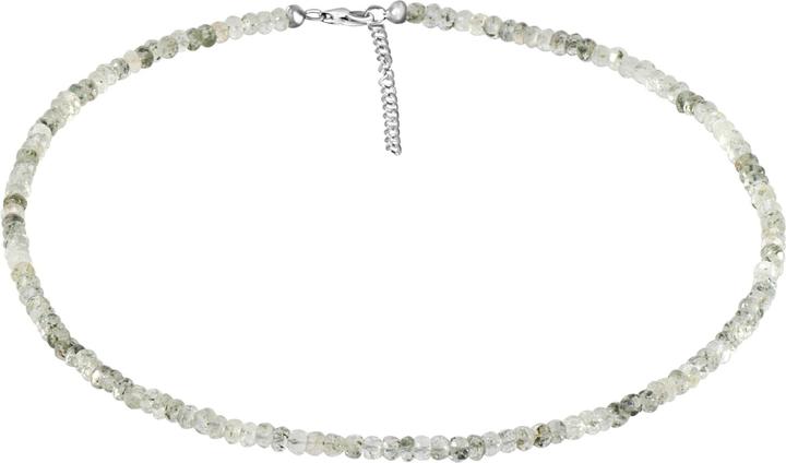 Immagine prodotto Xen quarzo rutilo verde - collana 4,5 mm sfaccettata 43 + 5 cm argento 925 (Argento 925, 43 cm)