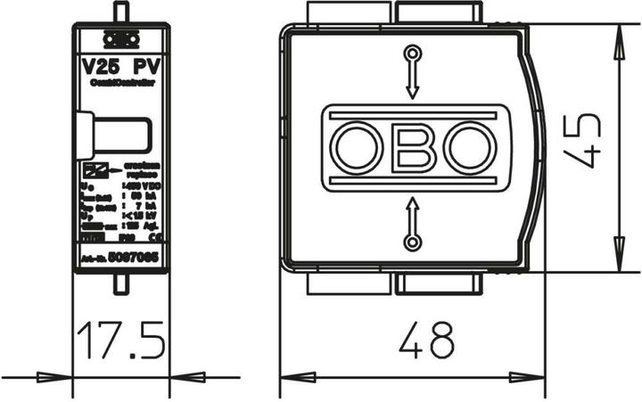Image du produit OBO Bettermann CombiController V25 Partie supérieure pour PV- 5097065