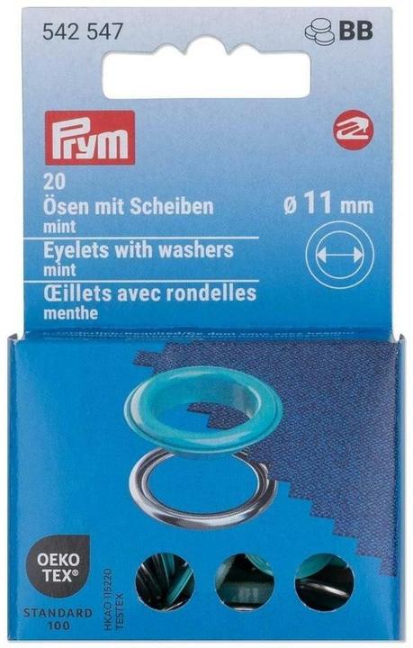 Immagine prodotto Prym Occhielli con dischi MS, color menta-argento 11 mm, 20 pezzi.