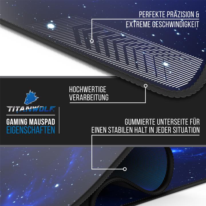Actual product image Titanwolf Gaming mouse pad, XXXL speed gaming mouse mat, mouse pad extra large surface of 1500 x 800mm, space (XXL)