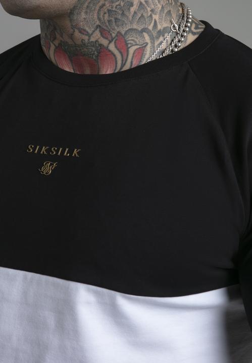 Image du produit Siksilk T-shirt Cut and Sew T-shirt en noir, blanc (M)