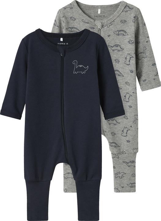 Name it Nbmnightsuit 2p Zip Ff Grey Dino Noos