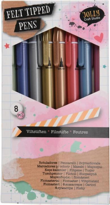 Actual product image Jolly Craft Studio Metallic felt tip pens, 8pcs. (Multicoloured, 8 x)