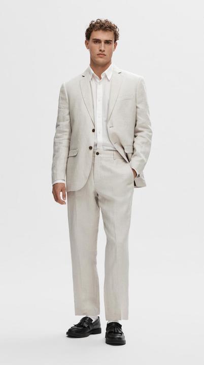 Actual product image Selected Homme Regular fit linen suit trousers (46)