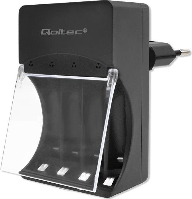 Immagine prodotto Qoltec 50653 Caricabatterie per Ni-MH tipo R03/AAA R6/AA (1 pz., AAA, AA, 3000 mAh)