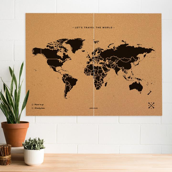 Immagine prodotto Miss wood Mappa di legno XXL (Bacheca, Mappamondo, 120 x 90 cm)