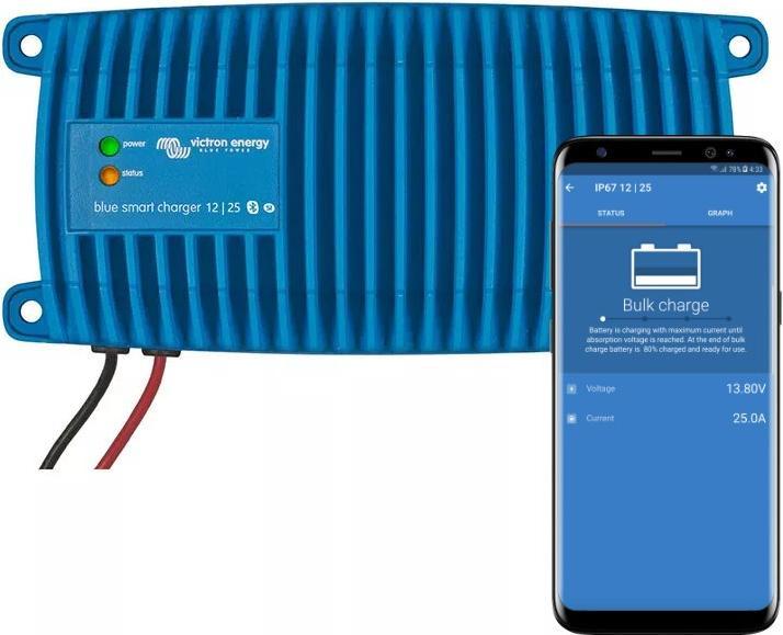 Immagine prodotto Victron Energy Caricatore intelligente blu IP67 12/25 (1+Si) (con Bluetooth) (12V, 25 A)