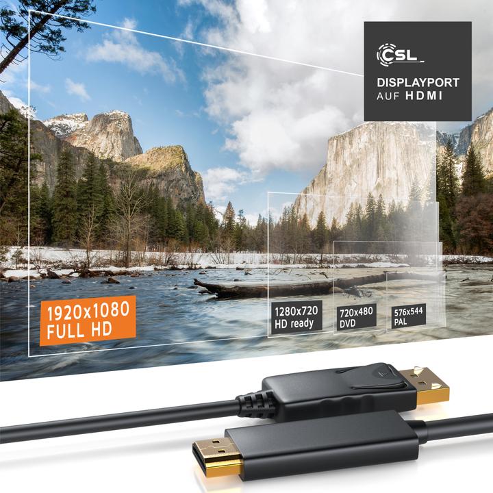 Actual product image CSL DisplayPort - HDMI (Type A) (2 m, DisplayPort, HDMI)