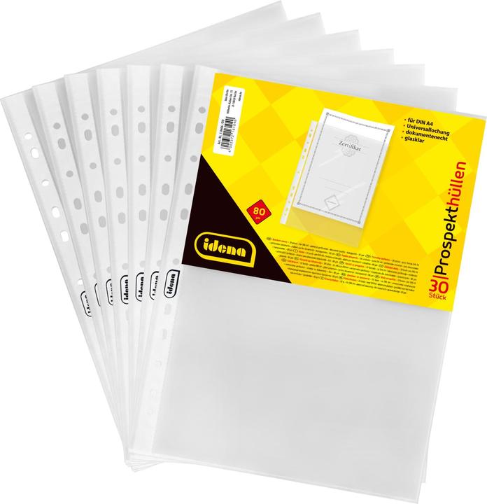 Actual product image Idena Brochure sleeve A4 30 pcs crystal clear 80µ (A4, 30 x)